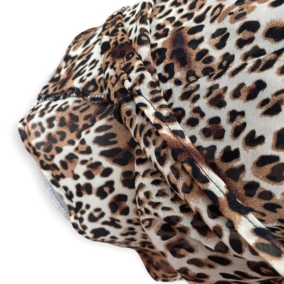 Leopard Print Women's Cowl Neck Blouse - Picture 5 of 7